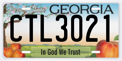 GA license plate CTL3021