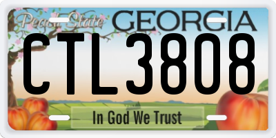 GA license plate CTL3808
