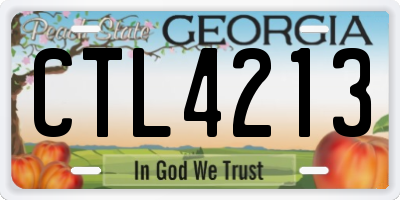 GA license plate CTL4213