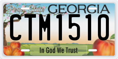 GA license plate CTM1510