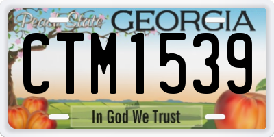 GA license plate CTM1539