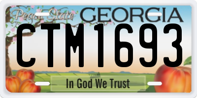 GA license plate CTM1693