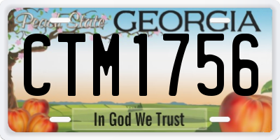 GA license plate CTM1756