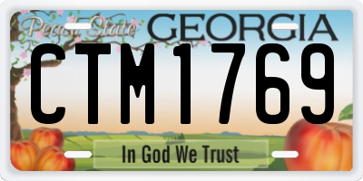 GA license plate CTM1769