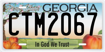 GA license plate CTM2067