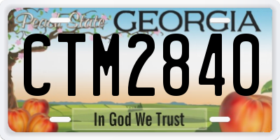 GA license plate CTM2840