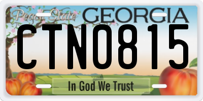 GA license plate CTN0815