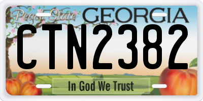 GA license plate CTN2382