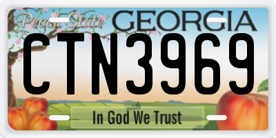 GA license plate CTN3969
