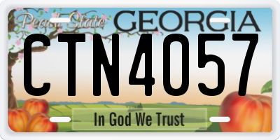 GA license plate CTN4057