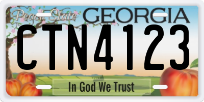 GA license plate CTN4123