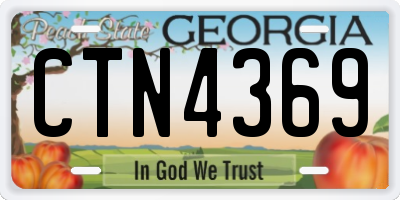 GA license plate CTN4369