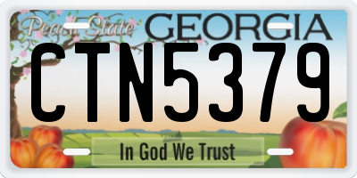 GA license plate CTN5379