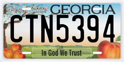 GA license plate CTN5394