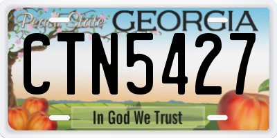 GA license plate CTN5427