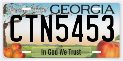 GA license plate CTN5453