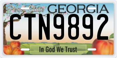 GA license plate CTN9892
