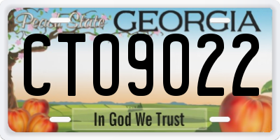 GA license plate CTO9022