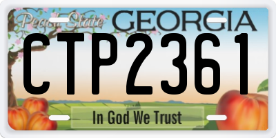 GA license plate CTP2361