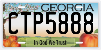 GA license plate CTP5888