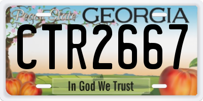 GA license plate CTR2667