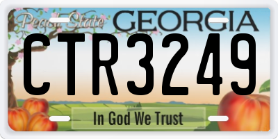 GA license plate CTR3249