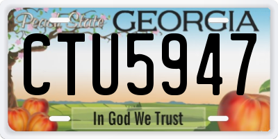 GA license plate CTU5947