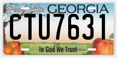GA license plate CTU7631