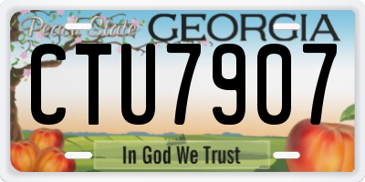 GA license plate CTU7907