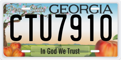 GA license plate CTU7910