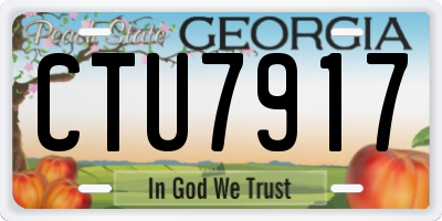 GA license plate CTU7917