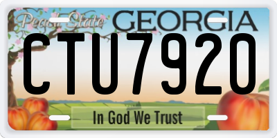 GA license plate CTU7920