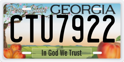 GA license plate CTU7922