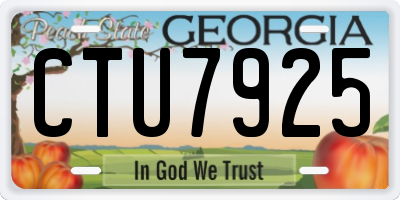 GA license plate CTU7925