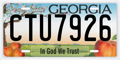 GA license plate CTU7926