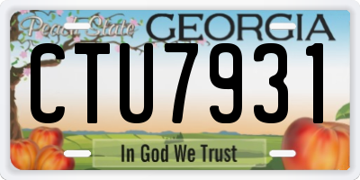 GA license plate CTU7931