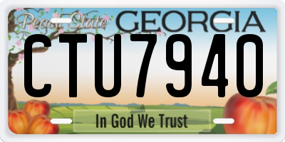 GA license plate CTU7940