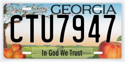 GA license plate CTU7947