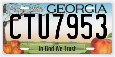 GA license plate CTU7953