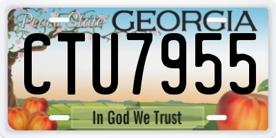 GA license plate CTU7955