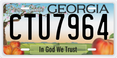 GA license plate CTU7964
