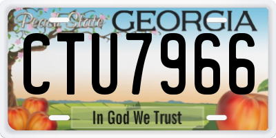 GA license plate CTU7966