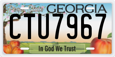 GA license plate CTU7967