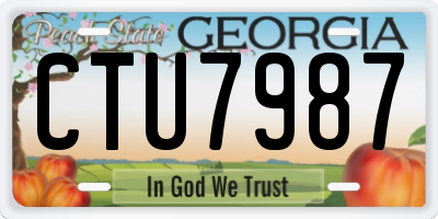 GA license plate CTU7987