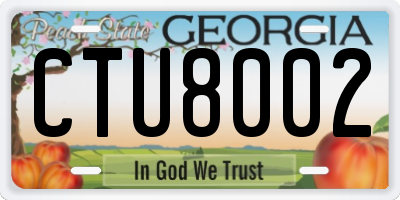 GA license plate CTU8002