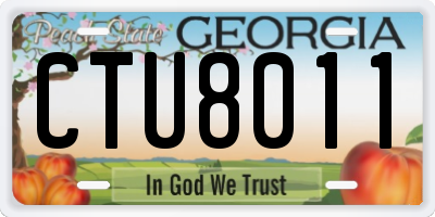 GA license plate CTU8011