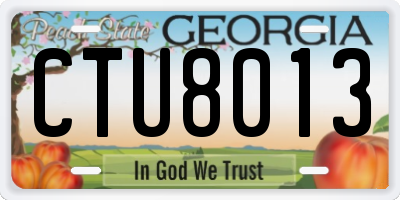 GA license plate CTU8013