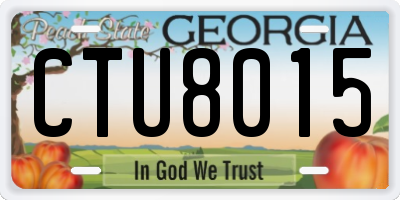 GA license plate CTU8015