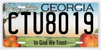 GA license plate CTU8019