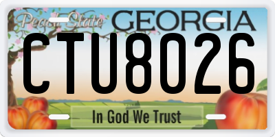 GA license plate CTU8026